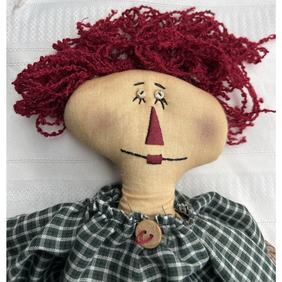 Primitive Look Cloth Raggedy Ann Doll 16" tall - Picture 2 of 5